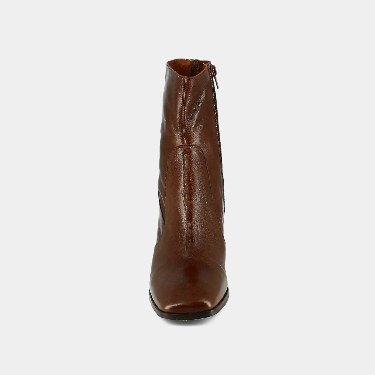 Bottines à bouts ovales en cuir vieilli marron | Jonak